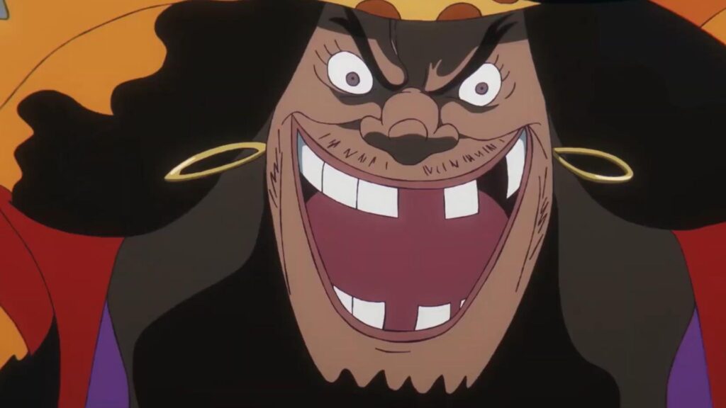 Blackbeard laughing in One Piece